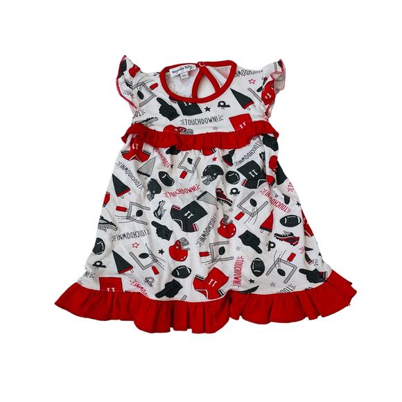 NWT Magnolia Baby Size 5 Red Touchdown Dress - Picture 1 of 5